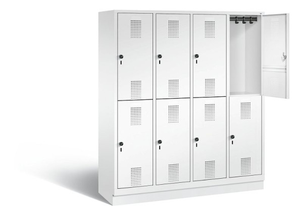 C+P locker, dubbellaags Evolo, H1800xB1590xD500mm, kleur: verkeerswit, 48320-42 S10324