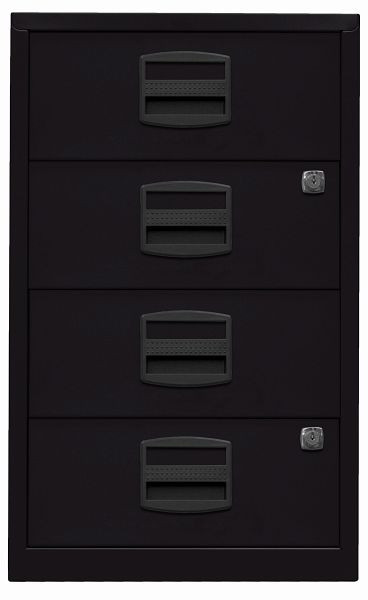 Bisley zijkast PFA, 4 universele laden, zwart, PFA4S633