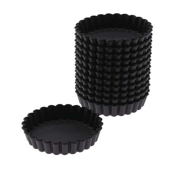 Matfer Bourgeat runde gerillte Törtchenform 10cm (12 Stück), DN955