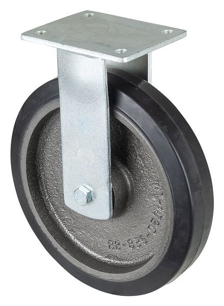 BS Rollen zwaarlastwiel, bokwiel, wielbreedte 50 mm, wiel-Ø 250 mm, draagvermogen 500 kg, zwarte elastische banden, gegoten, kogellagers, RR110.B81.250