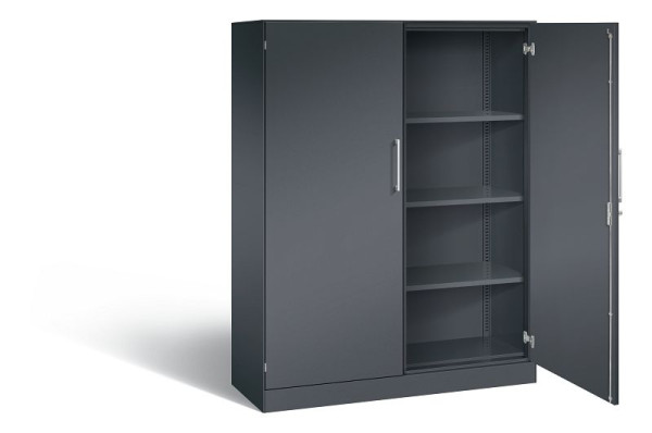 C+P vleugeldeurkast Asisto, H1635xB1200xD435mm, kleur: zwartgrijs, beugelgreep, 4 FH, 141011-000 S10054