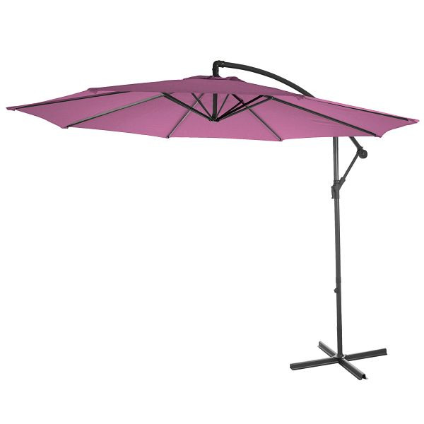 Mendler Acerra verkeerslichtparaplu, zonnescherm, Ø 3m kantelbaar, polyester/staal 11kg, lavendelrood zonder standaard, 76497