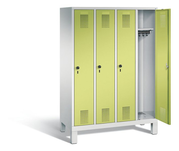 C+P schoollocker Evolo, H1650xB1190xD500mm, kleur: lichtgrijs / virid groen, 480106-40 S10017