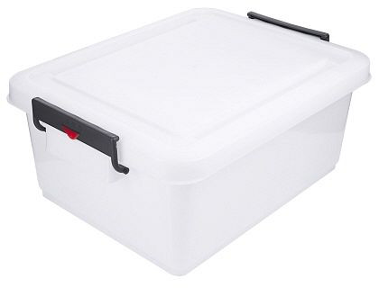 Contacto transportcontainer 40 l, wit met klemdeksel, 2552/040