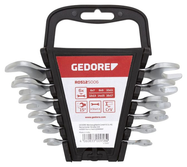 GEDORE rode dubbele steeksleutelset kort SW6-32mm 12-delig, 3300961