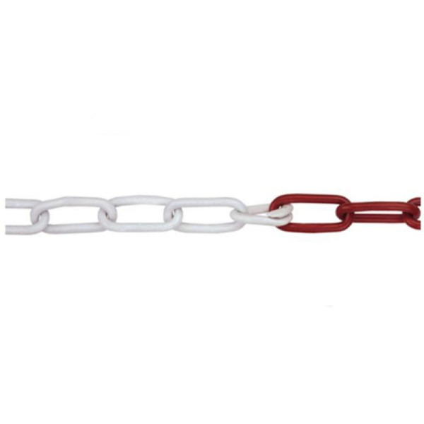 Stein HGS HGS-afzetketting van staal (verzinkt en gelast), dikte 5 mm, rood/wit, geplastificeerd, verkocht per meter, 14360
