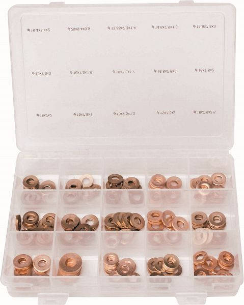 Kunzer speciaal koperen ringenassortiment voor injectiesproeiers, 150 stuks, 7KRD150