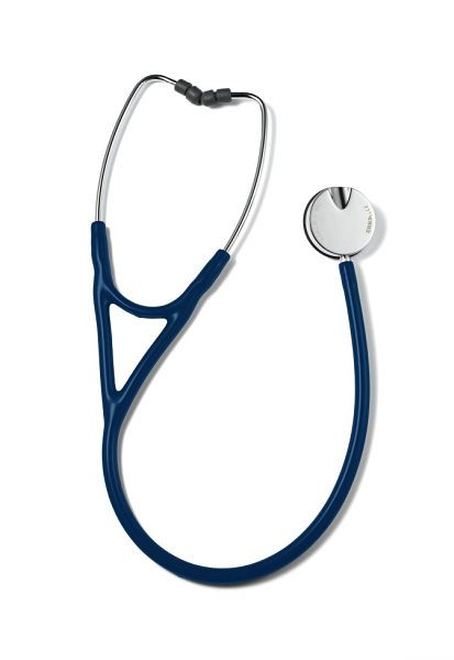 ERKA stethoscoop voor volwassenen met zachte oorstukjes, membraanzijde (dubbelmembraan), tweekanaalsslang classic, kleur: marineblauw, 570.00020