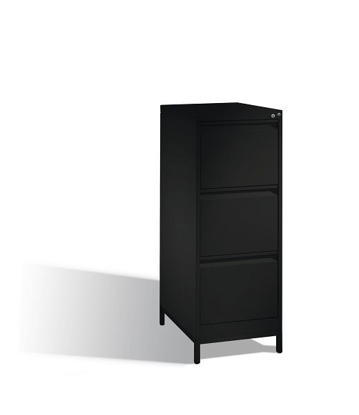 C+P archiefkast Acurado, H1045xB433xD590mm, kleur: zwart-grijs, met frame, handgreep, 12423-321 S10015