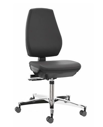Dauphin laboratoriumwerkstoel kunstleer, aluminium onderstel, 266939