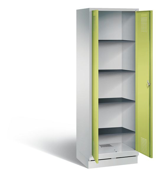 C+P washok Evolo, H1800xB610xD500mm, kleur: lichtgrijs / virid groen, 48222-20b S10142