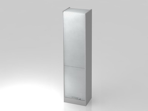 Hammerbacher rolluikkast verticaal 50cm, 5OH gebogen greep grijs/zilver, 50x40x200,4 cm (BxDxH), VSET50/5/S/BM