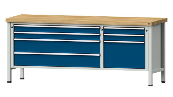ANKE werkbanken kistwerkbank, model 288 V, 2000 x 700 x 850 mm, RAL 7035/5010, BMP 50 mm, 304.630