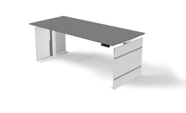 Kerkmann sta-/zittafel B 1800 x D 800 mm, elektrisch in hoogte verstelbaar van 720-1200 mm, vorm 4, kleur: grafiet, 10383712