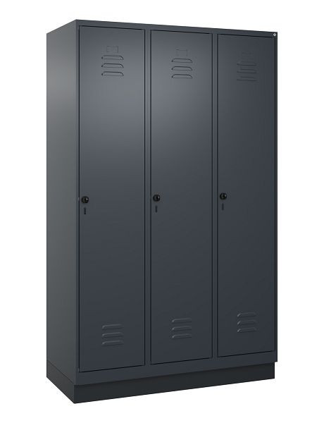 C+P luierkluis Classic PLUS met middenwand, bodem, 3 vakken, 1950x1200x500mm, 7016/7016, veiligheidsdraaigrendel, 080020-32F S10012