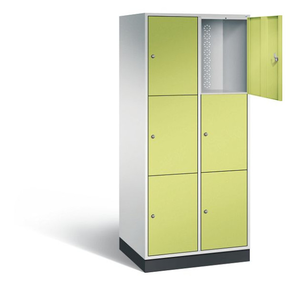C+P XL lockerkast Intro, H1950xW820xD590mm, kleur: lichtgrijs / virid groen, 8370-203 S10077