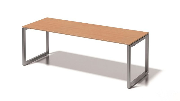 Bisley Cito bureau, 730 mm vaste hoogte O-frame, H 19 x B 2200 x D 800 mm, beuken/zilver, DOF2208BC355