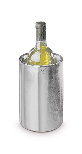 APS flessenkoeler, buiten Ø 12 cm, hoogte: 20 cm, RVS, mat gepolijst, binnen Ø 10 cm, dubbelwandig, voor flessen van 0,7 - 1,5 liter, 36030