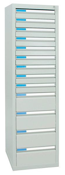 stumpf ladekast serie ESTA, RAL 7035/7035, 13 laden (9x100, 4x200 mm), 7605707
