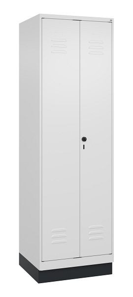 C+P Mehrzweckschrank Classic PLUS, Putzmittel-Spind, Sockel, 2 Abteile, 1950x600x500mm, 9016/9016, Drehriegel, 080120-00 S10014