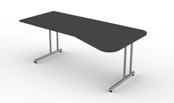 Kerkmann vrijvormtafel met C-voetframe, Start Up, B 1950 mm x D 800/1000 mm x H 750 mm, kleur: antraciet, 11435413