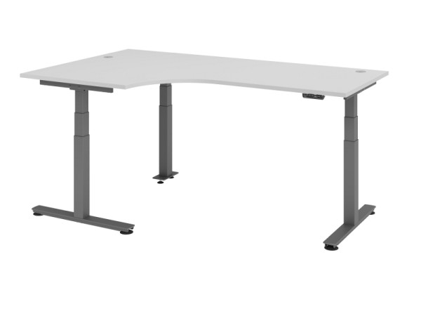 Hammerbacher zit-sta hoektafel elektrisch 200x120cm 90° grijs, VXDSM82/5/G
