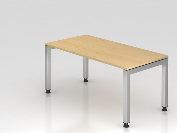 Hammerbacher bureau U-voet vierkant 160x80cm esdoorn, rechthoekige vorm, zwevend blad, VJS16/3/S