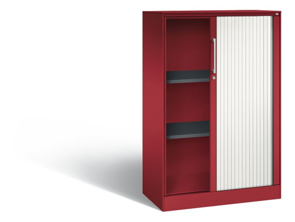 C+P rolluikkast Asisto, H1310xB800xD435mm, kleur: robijnrood/verkeerswit, beugelkruk, 3 niveaus, 143033-000 S10081