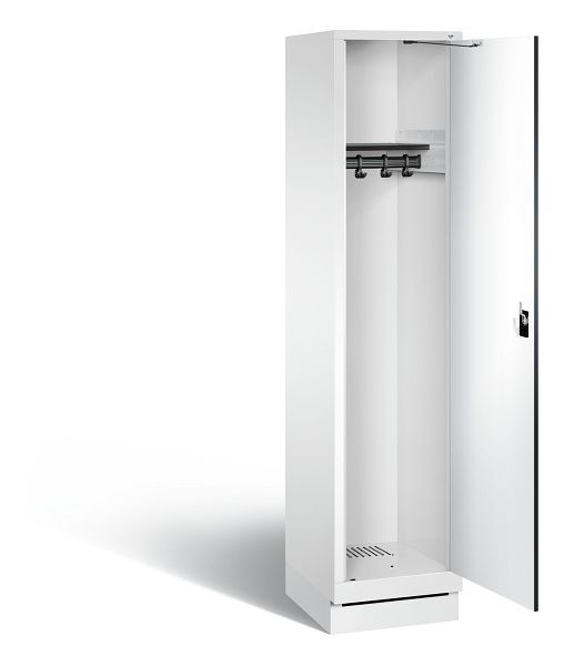 C+P Evolo kleerkast, H1800xB420xD500mm, kleur: verkeerswit / decor wit, 48020-12 S10446