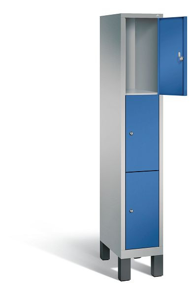 C+P lockerkast Evolo, H1850xB320xD500mm, kleur: wit aluminium / gentiaanblauw, 48010-103 S10106