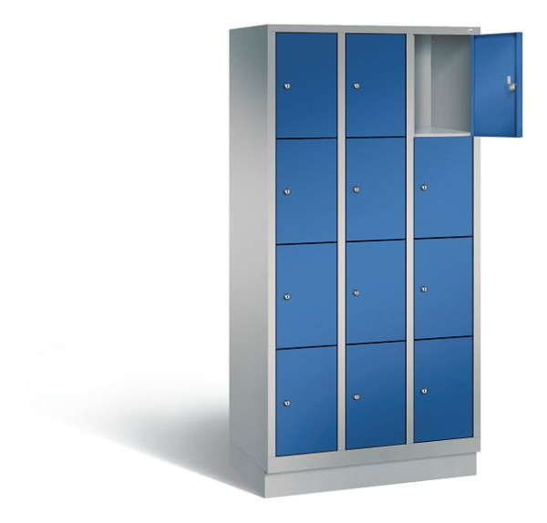 C+P lockerkast Evolo, H1800xB900xD500mm, kleur: wit aluminium / gentiaanblauw, 48020-304 S10186