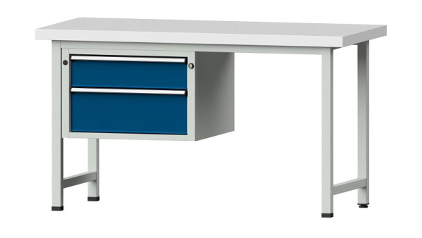 ANKE werkbanken combinatie werkbank, model 607 V, 1500 x 700 x 850 mm, RAL 7035/5010, KSP 50 mm, 415.022