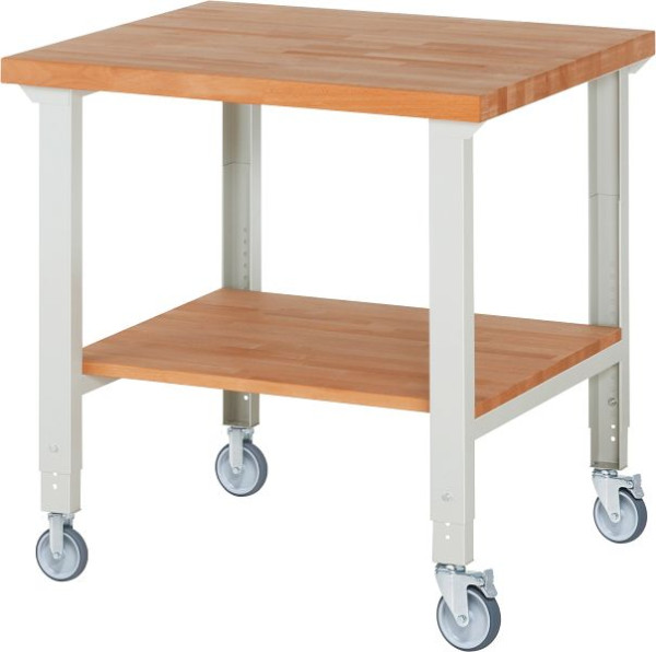 RAU verrijdbare werkbank (in hoogte verstelbaar) 7000-7, 1000x900x950-1000mm, elk 2 bokwielen en zwenkwielen, 05-7000-7-109B4H22.12