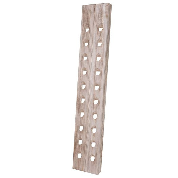 Mendler decoratief trilbord, flessenrek, wijnrek voor 20 flessen, vintage shabby look, naturel bruin, 61500