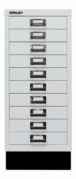 Bisley MultiDrawer™, 29-serie met onderstel, DIN A4, 10 laden, verkeerswit, L2910S696