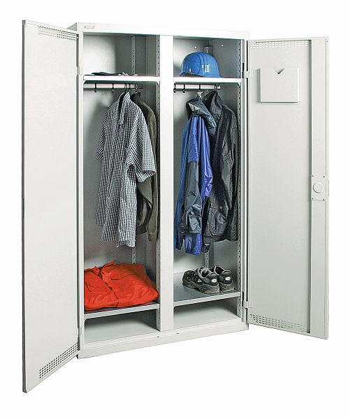 stumpf garderobekast MovaFlex, 7035/7035, 2 legborden, 1000 mm breed, tussenwand, 7947007