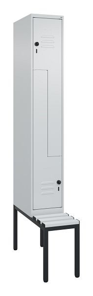 C+P Z-Spind Classic PLUS, met onderbank, 2 vakken, 2120x300x815mm, 7035/7035, draaigrendel, 0800537-102 S10039