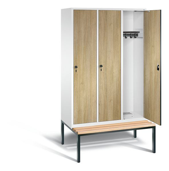 C+P garderobe Evolo, H2090xB1200xD815mm, kleur: verkeerswit / decor eiken Sereno, 48050-32 S10352