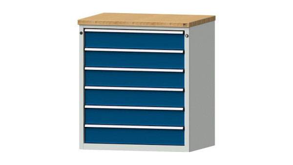 ANKE werkbanken ladekast, model 3002 V, 915 x 700 x 1020 mm, RAL 7035/5010, BMP 40 mm, 611.203