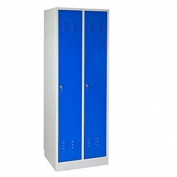 ADB locker/garderobekast regular &quot;2-deurs, afmetingen HxBxD: 1775x600x500 mm, carrosseriekleur: lichtgrijs, RAL 7035, deurkleur: hemelsblauw (RAL 5015), 40888