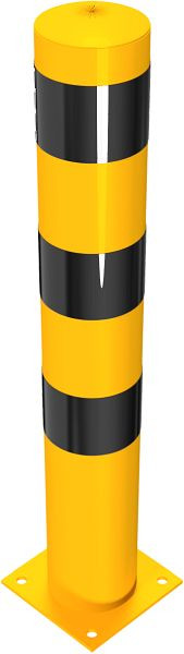 Schake stalen buispaal Ø 152 x 3,2 mm voor plugbevestiging geel/zwart, thermisch verzinkt en geel gecoat, 40153BG