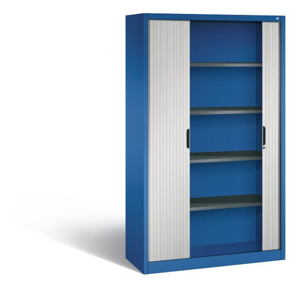 C+P rolluikkast Omnispace, H1980xB1200xD420mm, kleur: gentiaanblauw/lichtgrijs, verzonken greep, 5 niveaus, 3203-00 S10370