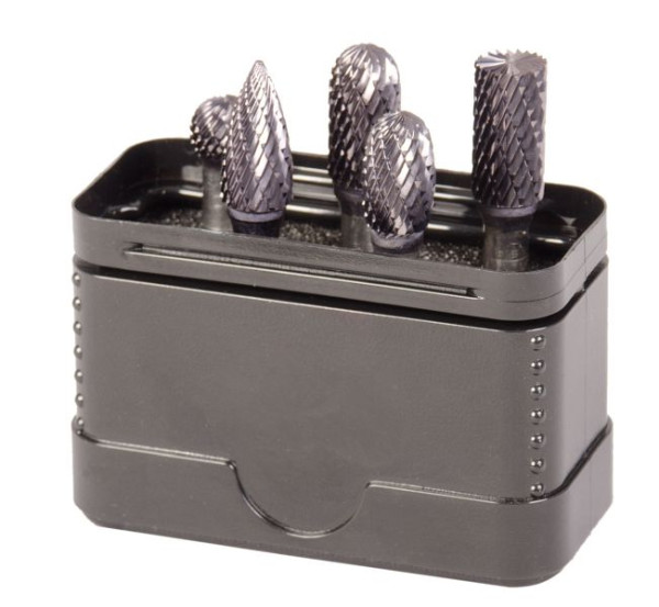 Projahn stiftfrezen HM 5 stuks, TiAlN coating, vorm B, C, D, E, G kop 9,6 mm, 70292