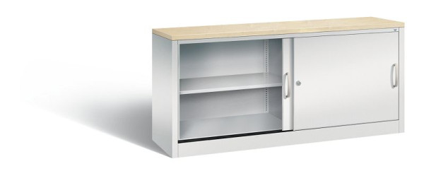 C+P dressoir met schuifdeuren Acurado, H720xB1600xD400mm, kleur: lichtgrijs, beugelgreep, 2 niveaus, 5724-00 S10438