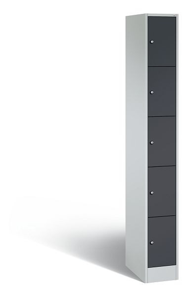 C+P Schließfachschrank Serie 8070, H1950xB240xT480 mm, Grau/Anthrazit, 80700-10 S10440