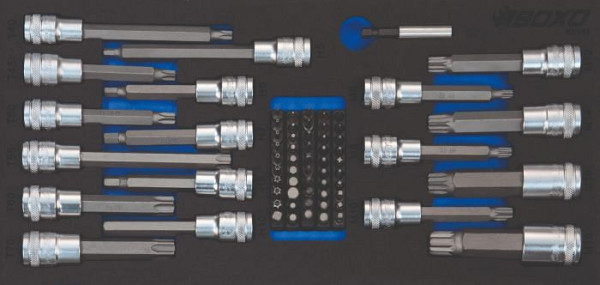 Boxo 1/2" dopsleutel- en bitset, 69-delig, VE: 5 stuks, BX382