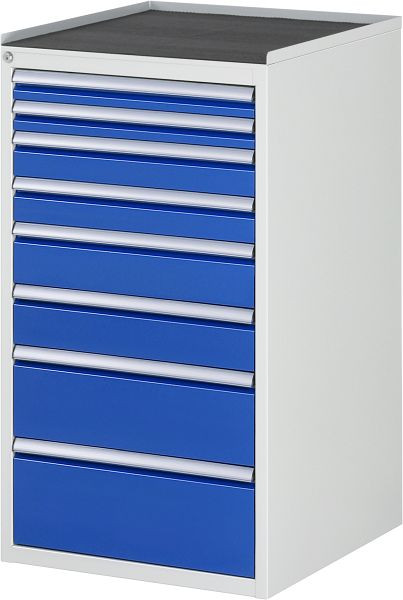 RAU ladekast serie 7000, B580xD650xH1035mm, laden: 2xH60, 2xH90, 2xH120, 1xH180, 1xH210mm, metalen steun, 03-L7.11A-MT.11