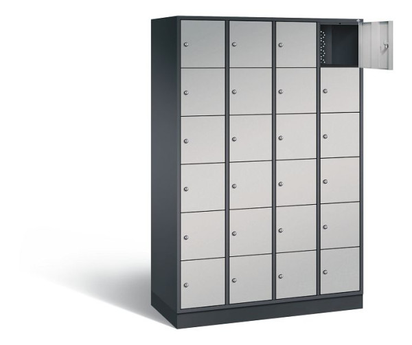 C+P lockerkast Intro, H1950xW1220xD490mm, kleur: zwart-grijs/wit aluminium, 8670-401 S10113