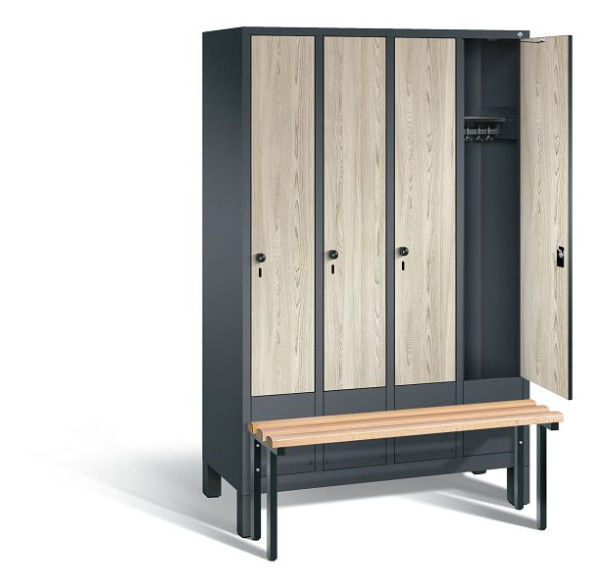 C+P garderobe Evolo, H1850xW1190xD815mm, kleur: antracietgrijs / Sen ash decor, 48030-40 S10242