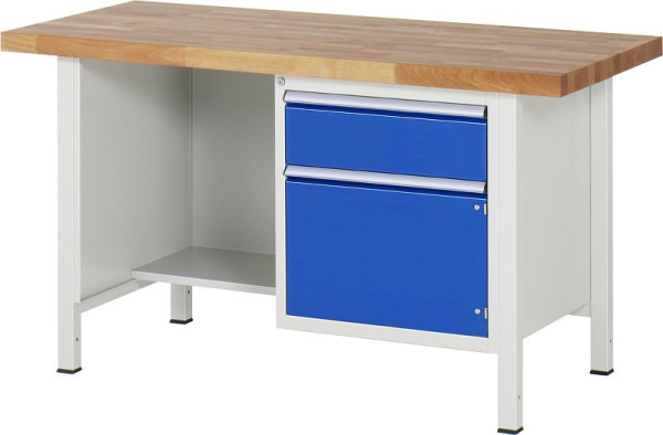 RAU werkbank in hoogte verstelbaar 8455A2, B1500xD900xH840-1040mm, 1x lade volledig uittrekbaar, 1xdeur, 13-8455A2-159B4H.11